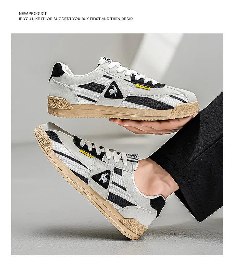 Mens Classic Running Shoes Lace Up Soft Sole Walking Shoes Breathable Flat Fashion 2026 Spring Autumn Tennis Casual Sports Shoes - Sun Studio