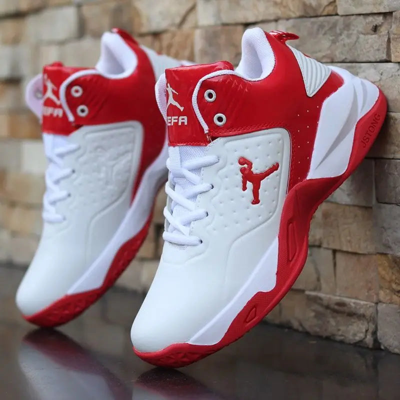Brand Professional Men's White Red Blue Basketball Shoes Basketball Sneakers Anti-skid High-top Couple Man Basketball Boots