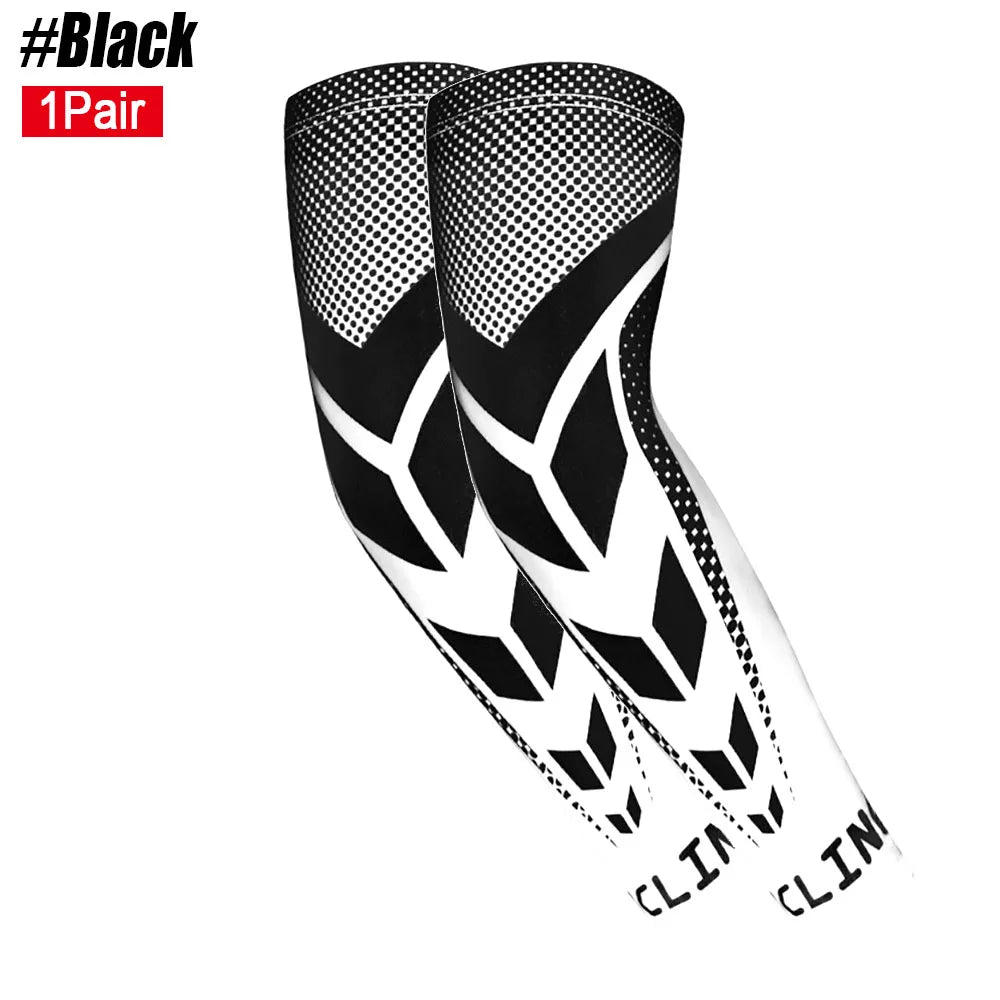 1Pair Sports Cooling Cycling Arm Sleeves Anti-UV Protection Elastic Arm Cover for Driving Running Basketball Football Golf - Sun Studio