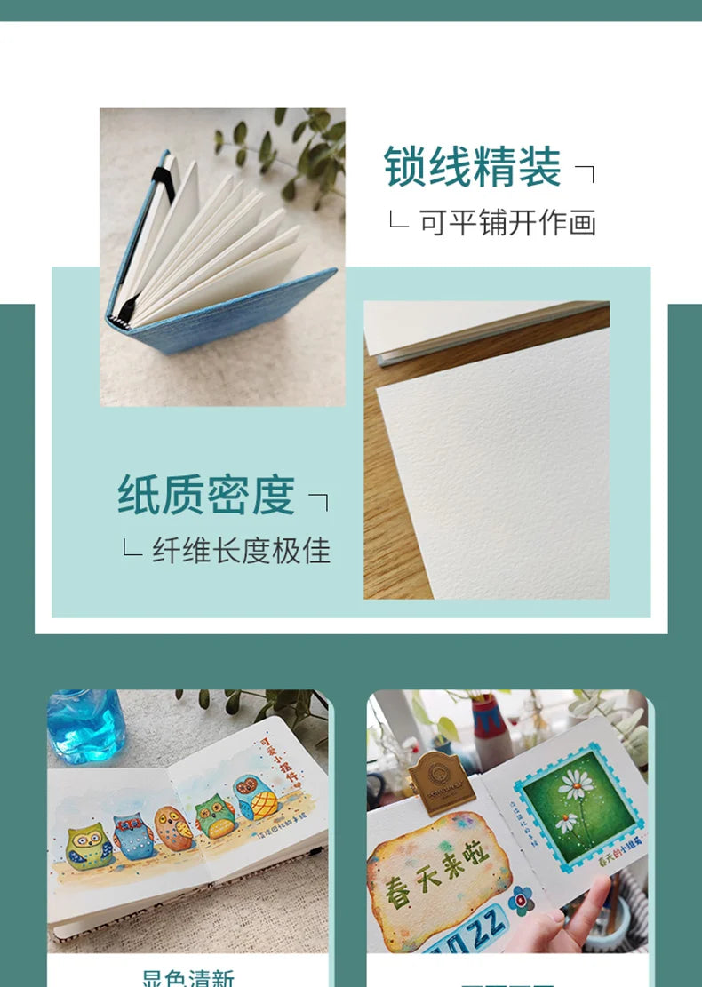 POTENTATE Watercolor 100% Cotton Paper Pad 24 Sheets10x10cm/9x14cm/13x19cm Artists Beginners Watercolor Sketchbook Drawing Paper - Sun Studio
