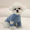Love Embroidered Dog Sweatshirt Pet Warm Clothes Teddy Solid Color Bottom Shirt Bichon Soft Pullover Winter Dog Clothes - Sun Studio
