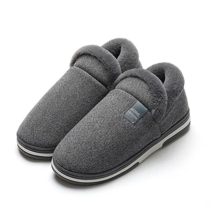 Große Größe 48 49 Männer warme Hausschuhe, Winter Freizeit Schuhe, weiche Slides, Paare, Fußboden-Hausschuhe, Innen-Schlafzimmer, rutschfeste flache Schuhe