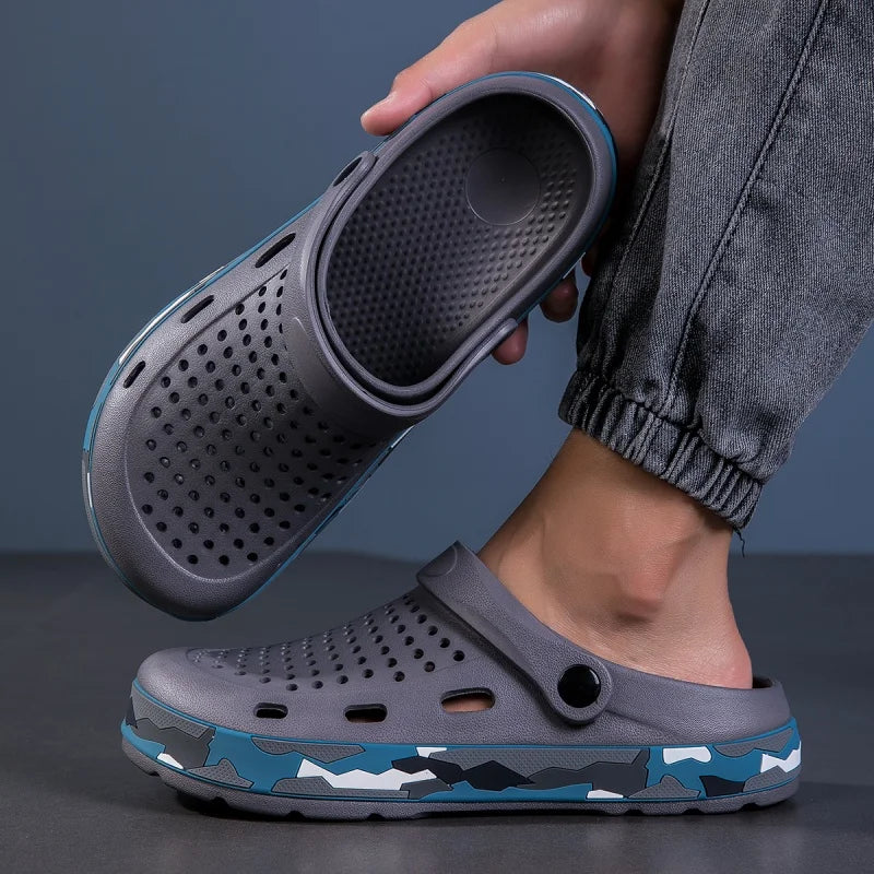 Mens Sandals Casual Summer Clogs for Men Breathable Soft EVA Garden Shoes Closed-toe Fashion Slippers for Men 2025 New Design - Sun Studio