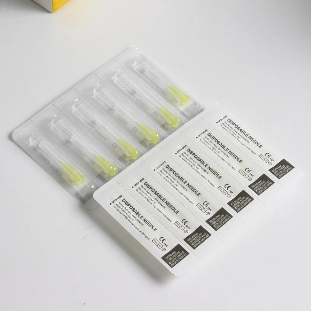 100Pcs/Box Tattoo Small Painless Beauty Needle 30G13MM 32G4MM 34G8MM 29G13MM Superfine Sterile Injector Needle Eyelid Tools - Sun Studio