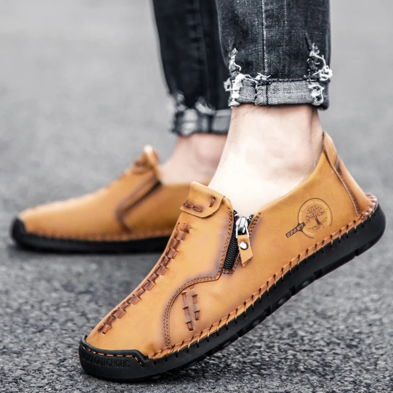100% cowhide New large-sized men's boots Fashionable casual thick-soled breathable men's shoes Outdoor sports Chelsea boots - Sun Studio