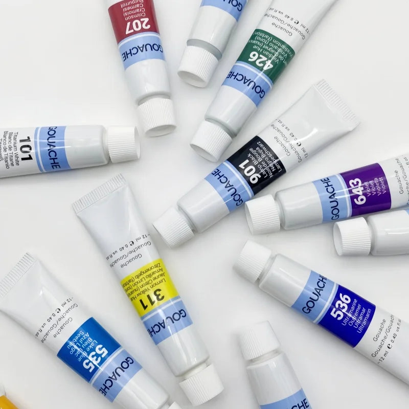 12 color /24 color Gouache Paint Set Box Art Gouache Paint Beginners paint Graffiti paint - Sun Studio