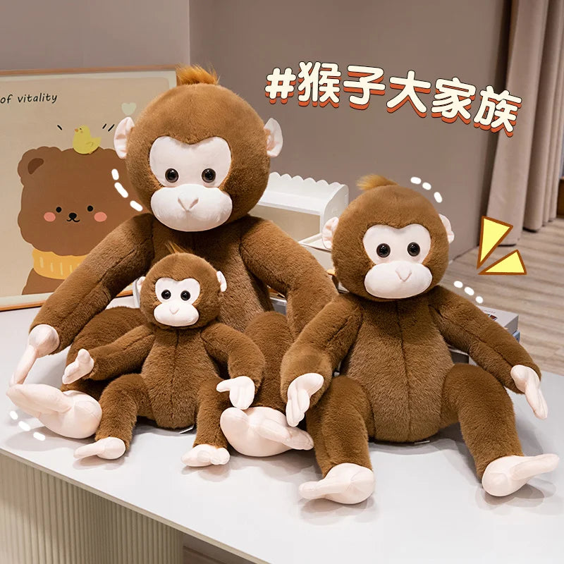 40cm-80cm Big Size Lovely Lifelike Sitting Monkey Plush Toys Soft Stuffed Monkey Doll Cute Animal Doll For Children Home Decor - Sun Studio