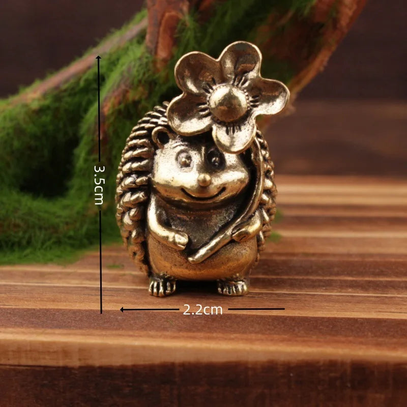 Brass cat Statue Cute 2pcs Miniature Figurines Desk Ornament Decorations Accessories Copper Animal Sculpture Home Decor Crafts - Sun Studio