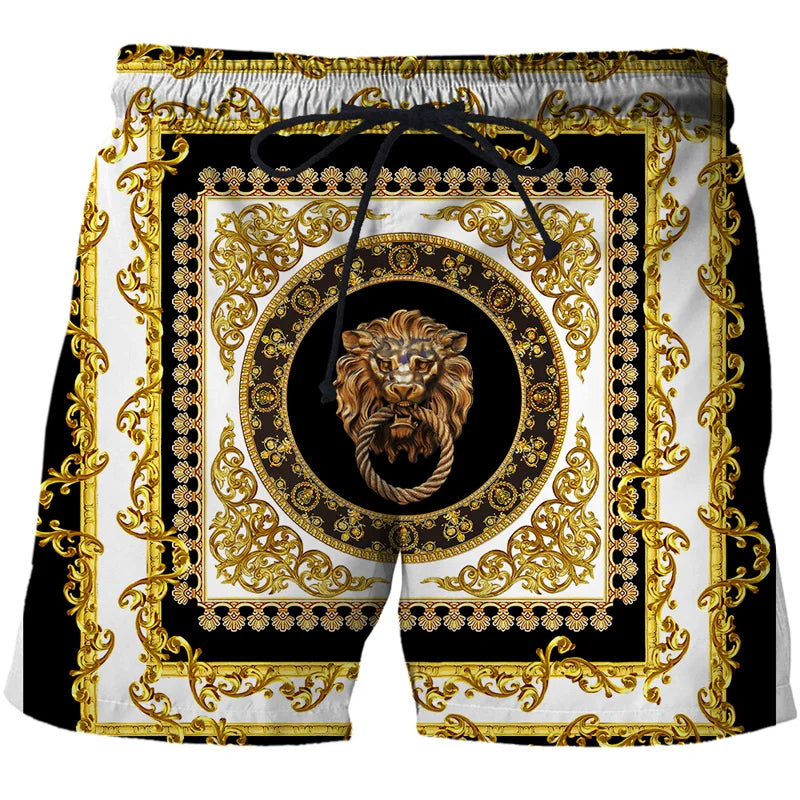 3D Printing Luxury Beach Shorts Pants Men Hawaii Vacation Essentials Swim Trunks Casual Gym Surf Swimsuit Kids Board Ice - Sun Studio