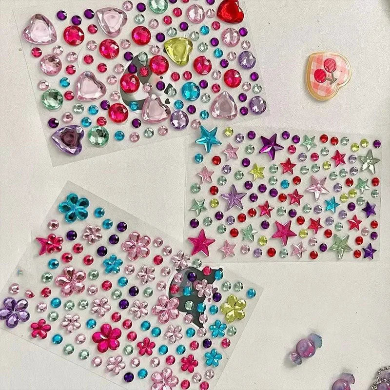 Glitter Face Stickers for Children Rhinestones for Eyes Face Diamonds Bright Stickers Festival Makeup Jewels Stickers ZS006 - Sun Studio