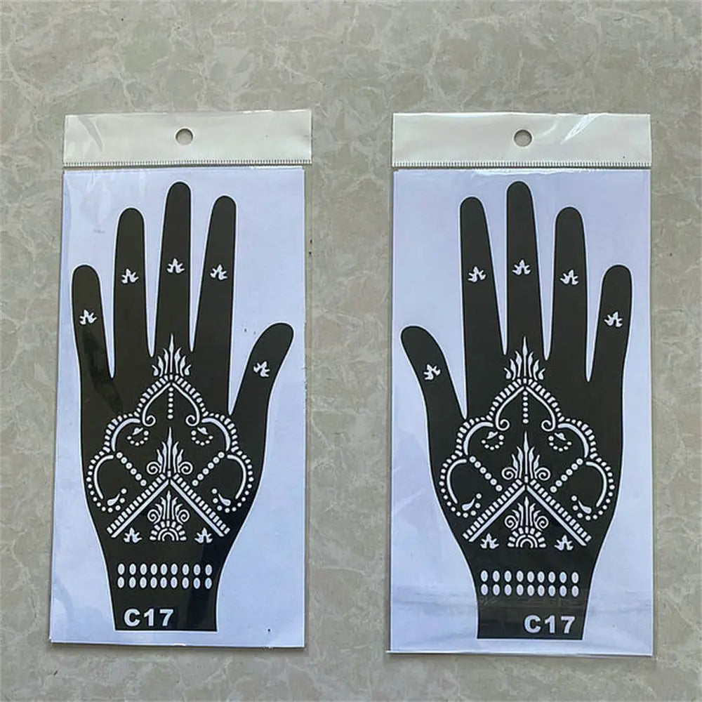 NEW Black Lace Transfer henna Hand Arm Tattoo Henna Stickers Art Temporary Tattoo DIY Painting Body Art Template Tattoo Stencils - Sun Studio