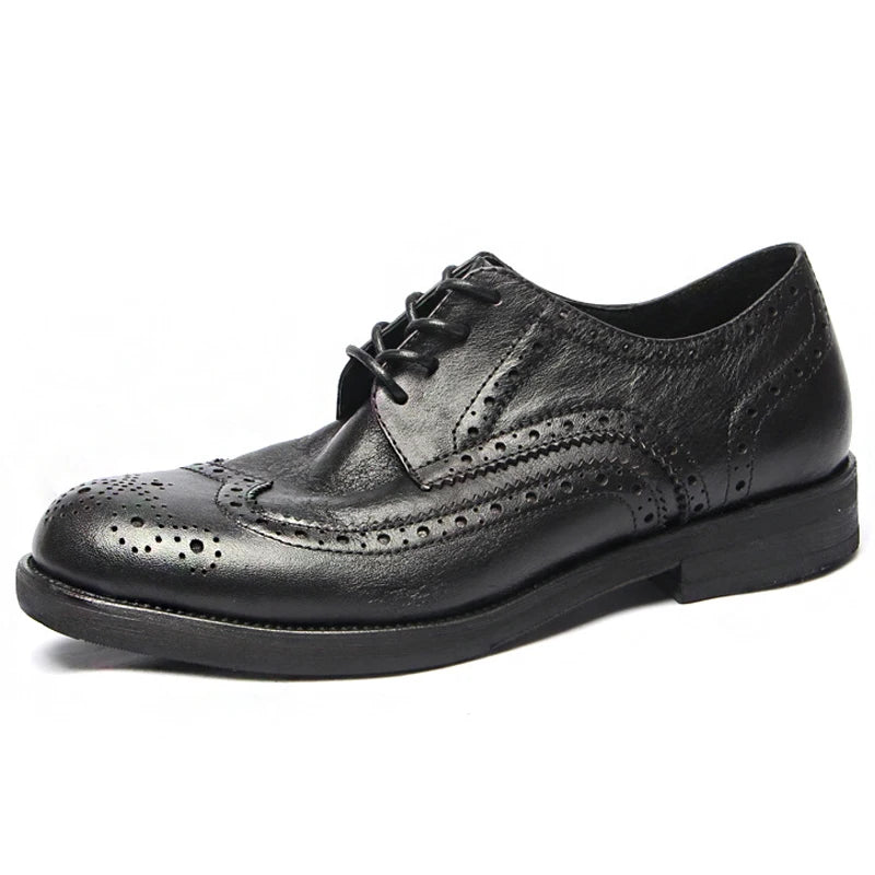 Genuine leather Men Formal Shoes Handcrafted Men Brogue Dress Shoes Classic Business Mens Oxford Shoes Luxury leather footwear
