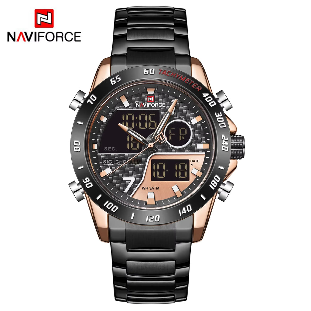 NAVIFORCE Men Digital Watch LED Sport Military Mens Quartz Wristwatch Male Luminous Waterproof Clock Watches Relogio Masculino