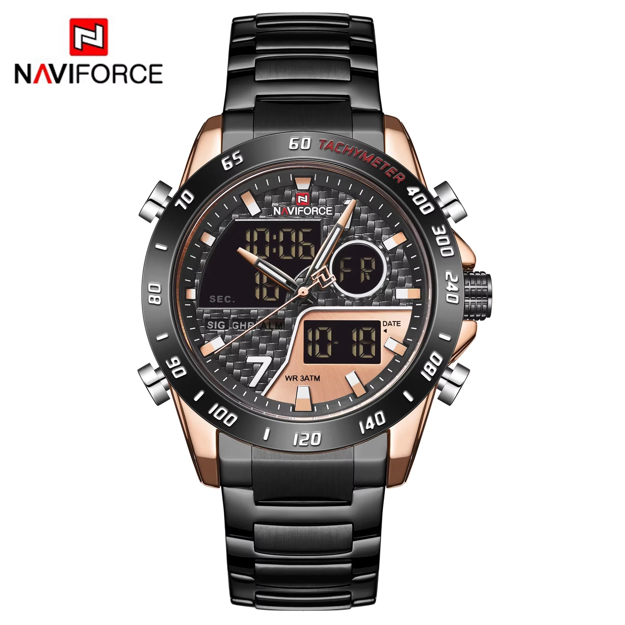 NAVIFORCE Men Digital Watch LED Sport Military Mens Quartz Wristwatch Male Luminous Waterproof Clock Watches Relogio Masculino