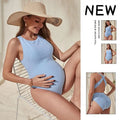 Summer Sexy Premama Swimwear Maternity Clothing Beach Solid Monokini Pregnant Women Backless Swimsuit Bathers Pregnancy Tankinis - Sun Studio