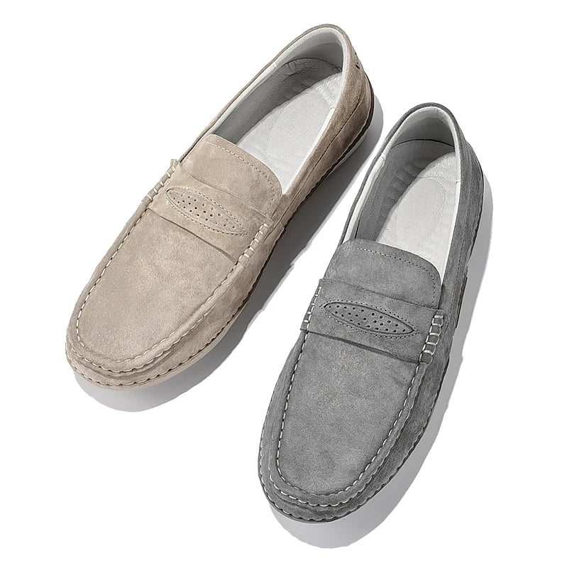 Quality Genuine Leather Shoes Men Loafers Slip On Soft Leather Casual Men Shoes Comfort Driving Shoes Men Flats Walking Footwear - Sun Studio