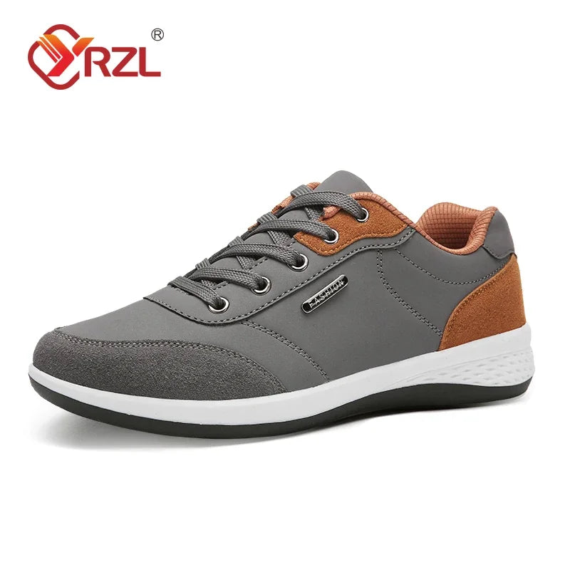 YRZL Men Shoes Spring Autumn Waterproof Walking Sneakers Leisure Male Leather Sports Shoes Non-Slip Footwear Tennis for Men - Sun Studio