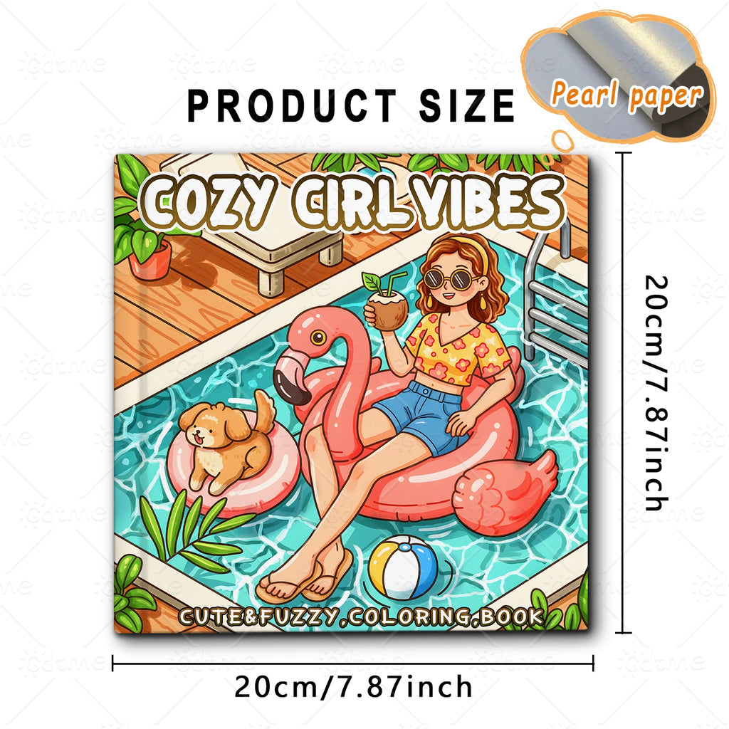 COZY CIRL VIBES Coloring Book for Adults Featuring Cute Cozy Daily Activities for Relaxation (Cozy Spaces Coloring) - Sun Studio