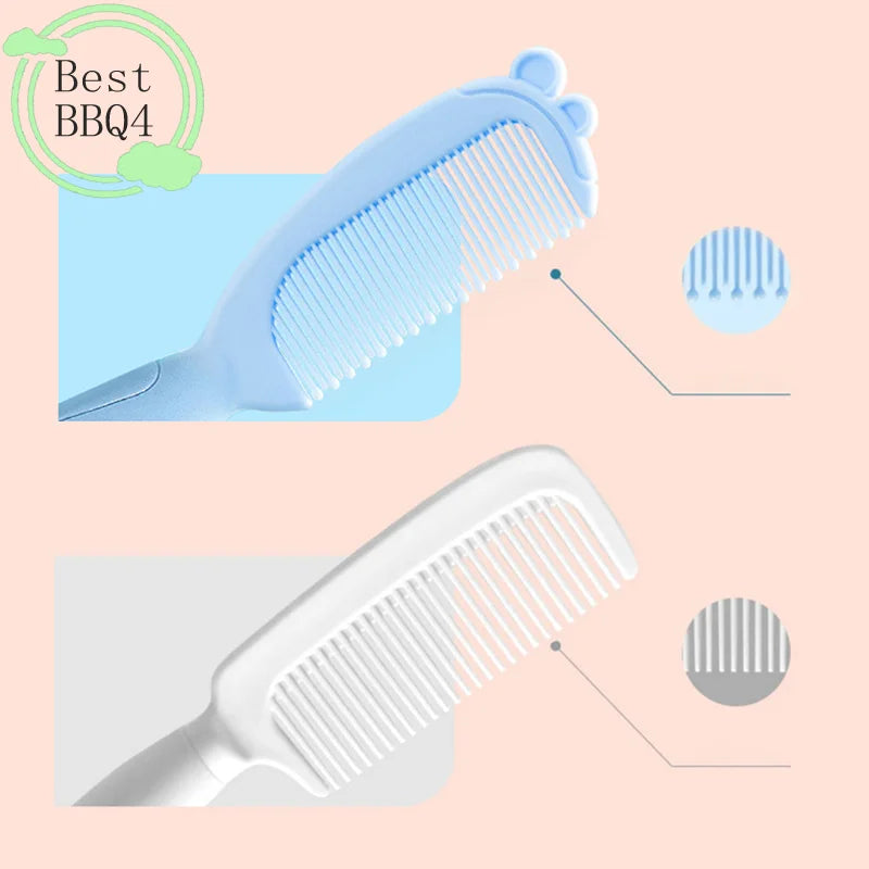 (BBQ4)2Pcs/Set Cute Kids Baby Small Hair Brush and Comb Set for Newborns & Toddlers Baby Brush Soft Bristles Baby Hair Care Gift - Sun Studio