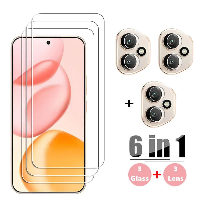 6in1 Glass For Honor 400 Tempered Glass Honor 400  Screen Glass Screen Protector HD Protective Phone Lens Film For Honor 400 - Sun Studio