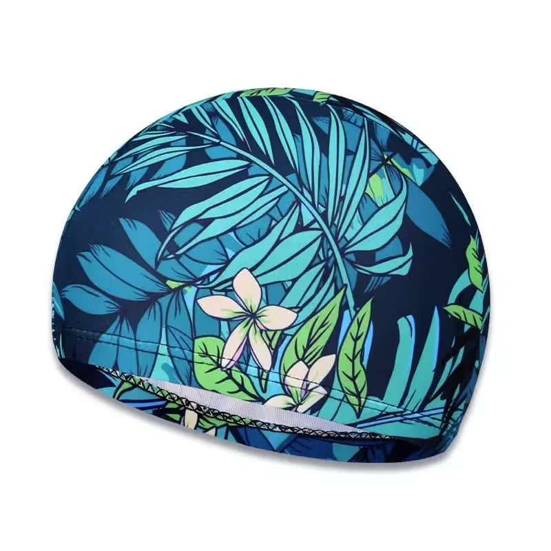 Swim Cap Men And Women Breathable High Elastic Cloth Swim Cap Color Comfortable No Cut Children's Swim Cap Universal - Sun Studio