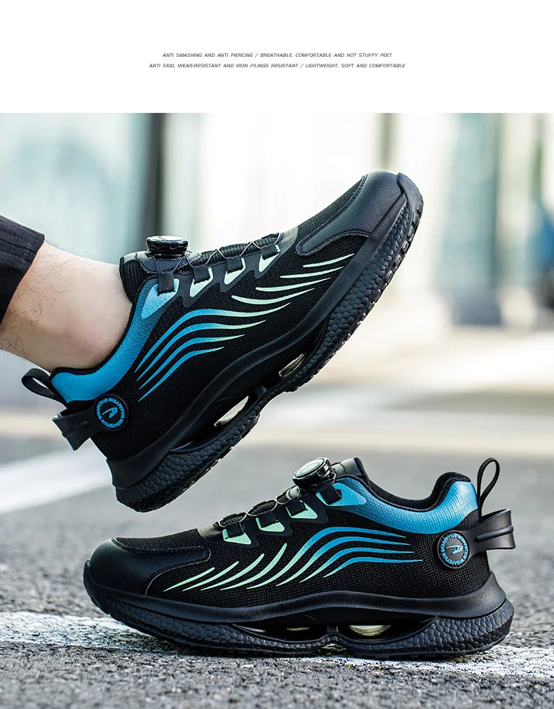 2026 Security Safety Shoes Men Rotating Button Work Sneakers Indestructible Shoes Puncture-Proof men Sport Shoes Steel Toe Boots