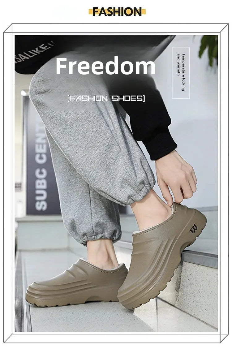 Waterproof Cotton Chef Shoes For Men Anti-Slip Work Footwear Warm Comfortable Kitchen Specialized Shoes With EVA Outsole - Sun Studio