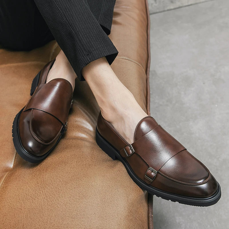 2023 Man Split Leather Shoes Rubber Sole Man Business Office Male Dress Lether Shoes Genuine Leather Wedding Party Shoes Plus 46 - Sun Studio