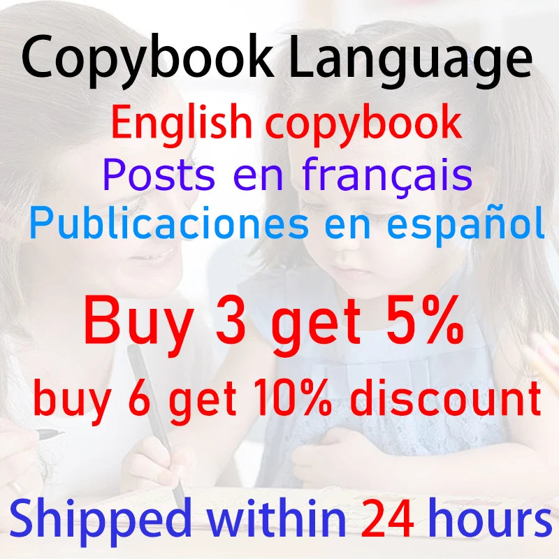 Free Shipping Reusable Montessori Toys French English Spanish Copybooks Pen Writing Sticker Magic Copybook for Calligraphy - Sun Studio