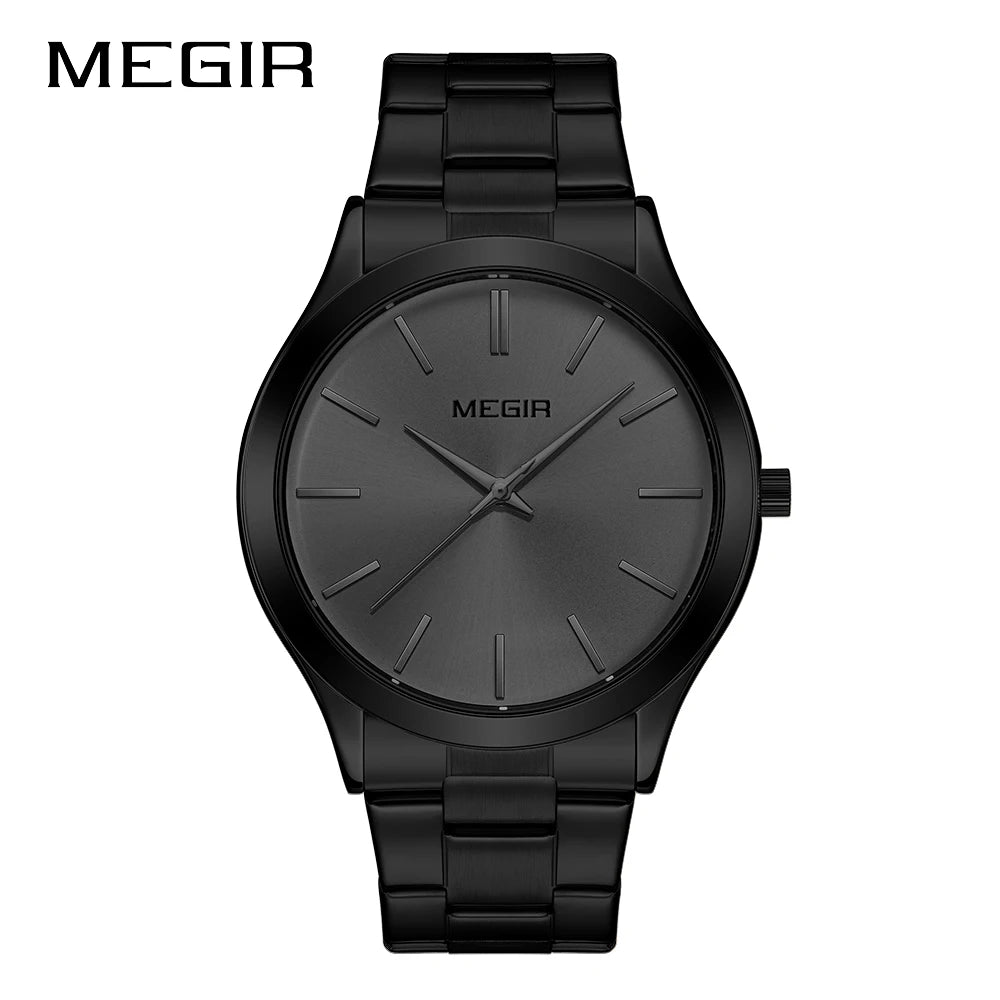 MEGIR Luxury Simple Quartz Men's Watch Business Stainless Steel Bracelet Luminous Watches Man High-Quality Clock reloj hombre - Sun Studio
