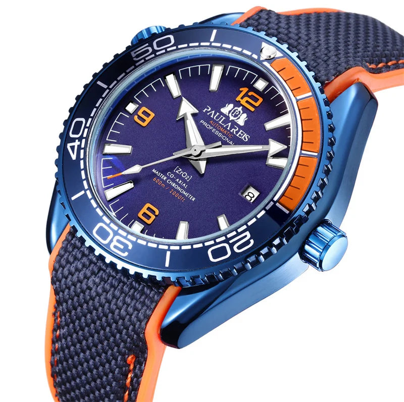 Luxury Automatic Mens Watch High Quality Mechanical Self Wind Movement Rubber Strap Waterproof Luminous Calendar Mens Watches - Sun Studio
