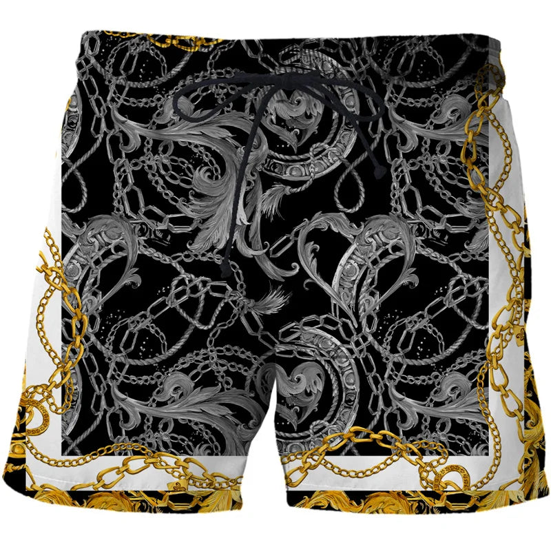 3D Printing Luxury Beach Shorts Pants Men Hawaii Vacation Essentials Swim Trunks Casual Gym Surf Swimsuit Kids Board Ice - Sun Studio