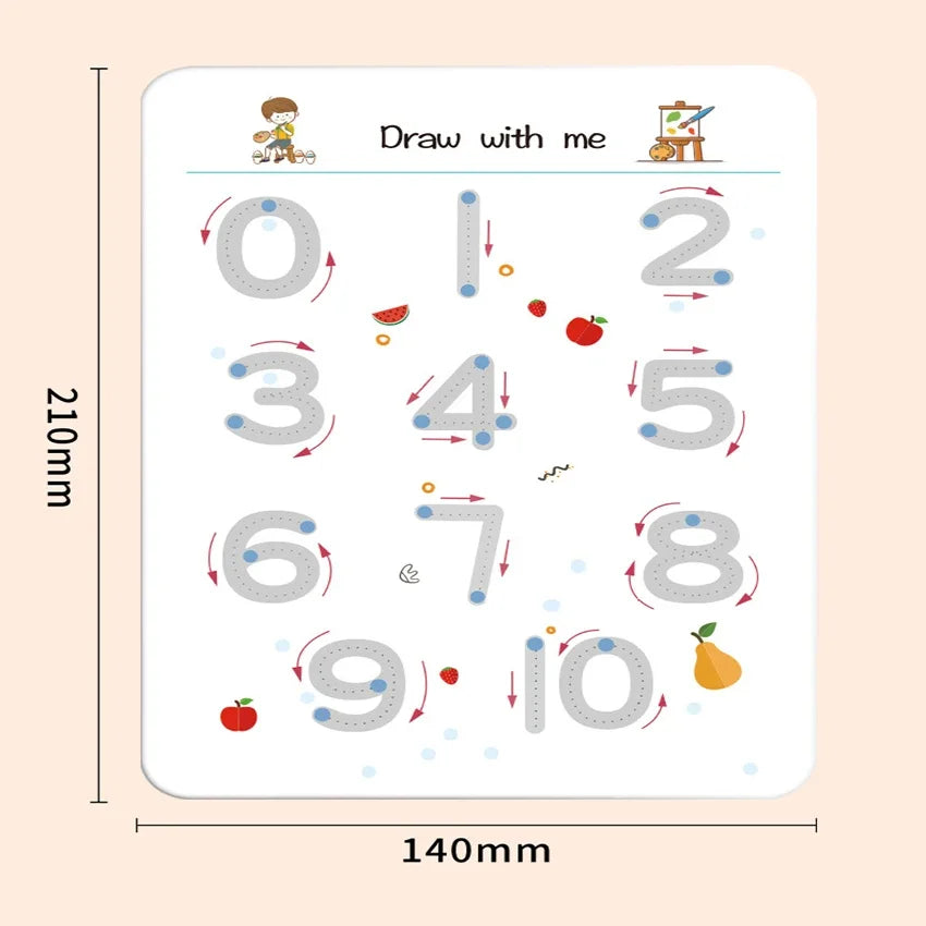Reusable Pen Control Training Book for Children Magical Tracing Workbook Montessori Educational Calligraphy Practice Copybook - Sun Studio