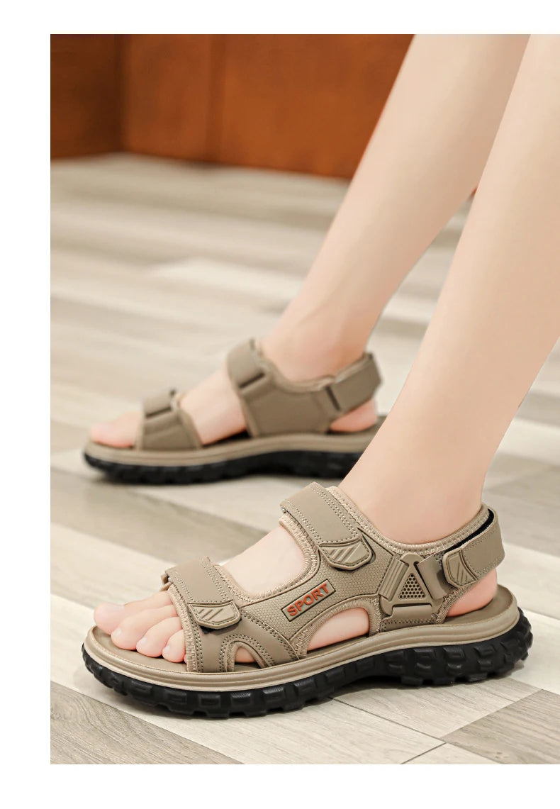 Sandals men summer fashion new style outdoor wear soft sole wear-resistant anti slip anti odor breathable dual-use beach sandals - Sun Studio