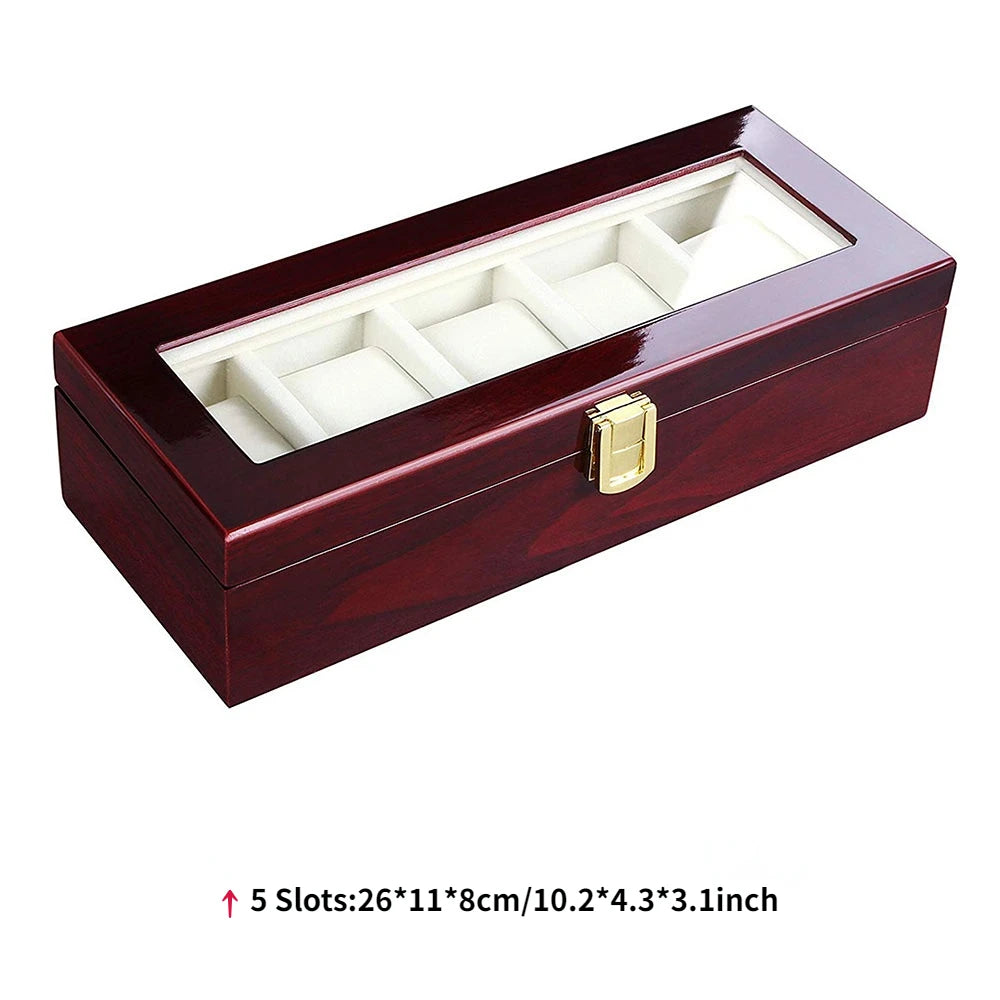 Luxury Wooden Watch Box 1/2/3/5/6/10/12 Grids Watch Organizers 6 Slots Wood Holder Boxes for Men Women  Watches Jewelry Display - Sun Studio