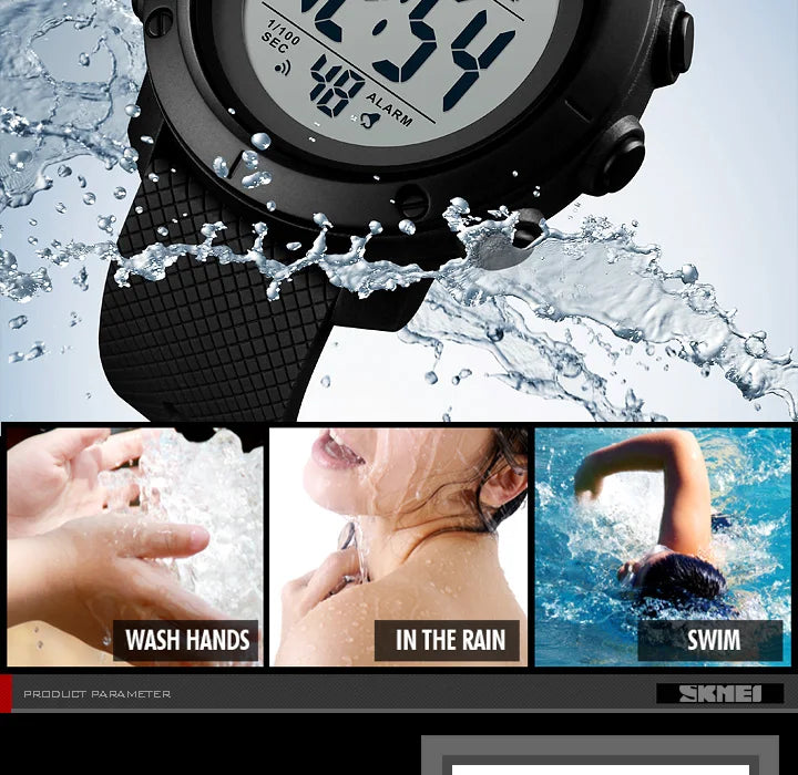 SKMEI Men Fashion Digital Watch Large Dial Alarm Clock Waterproof Watches Sport Outdoor Sports Men's Electronic Watch - Sun Studio
