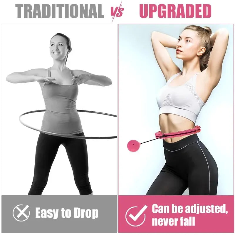 WESTTUNE Smart Weighted Fit Hoop Exercise Circle Infinity Fitness Hoop with Detachable Knots for Adults Weight Loss and Exercise - Sun Studio