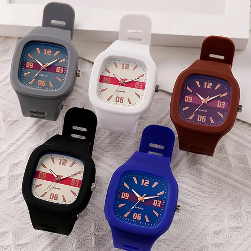 Fashion Women Watches Big Square Quartz Watch Women's Wristwatch Waterproof Silicone Strap Casual Ladies Watch Clock - Sun Studio