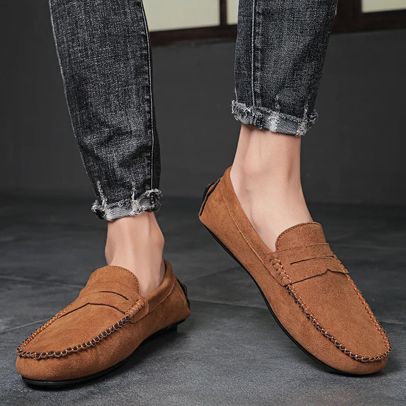 Trend Suede Men Casual Shoes Breathable Comfort Slip-on Mens Driving Shoes Fashion Men Lazy Shoes Luxury Brand Loafers Moccasins - Sun Studio