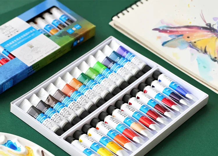 Winsor & Newton 12/18/24/36Colors 10ml Watercolor Paint Set acuarela Watercolors Medium Art Masking Fluid Art Professional - Sun Studio