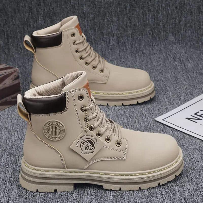 Men's Designer Motorcycle Boots Fashion Comfortable High Top Platform Work Boots Winter Hot Selling Mens Green Hiking Boots 2026 - Sun Studio