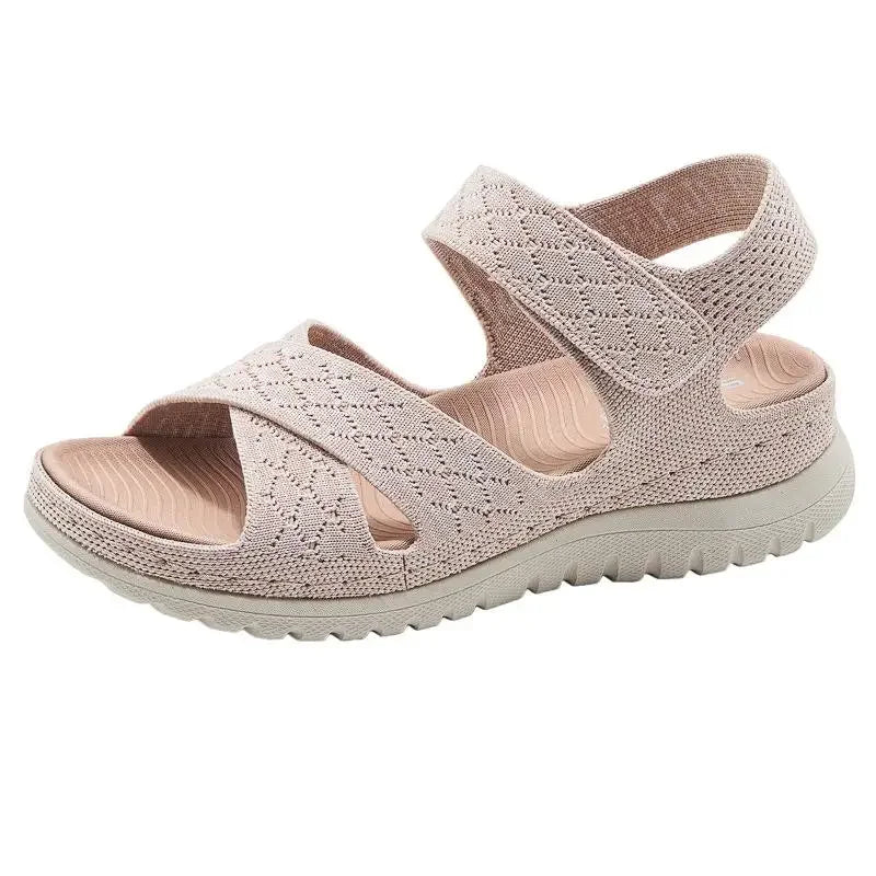 Summer Women Flat Sandals Brand Woman Summer Holiday Shoes Bohemia Style Modern Sandals Pink Blue Big Size 42 DX361 - Sun Studio