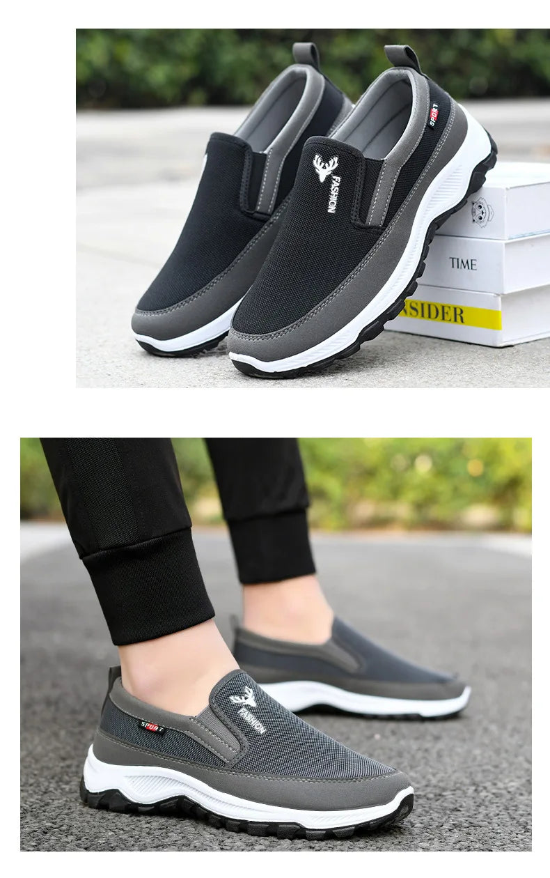 Men Running Hiking Sneakers Breathable Orthopedic Travel Plimsolls Slip On Comfortable for Outdoor Activity Hiking Walking - Sun Studio