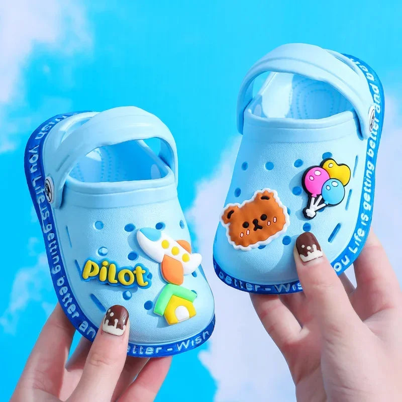 Summer Kids ShoesSandals Hole Children's Shoes Slippers Soft Anti-Skid Cartoon Design Hole Baby Shoes Sandy Beach For Boys Girls - Sun Studio