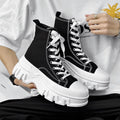 Classics Men's Shoes 2025 Fashion High Top Canvas Sneakers Platform Casual Shoes Man Lace-up Flats Men Non-slip Vulcanize Shoes - Sun Studio