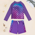Toddler Girls Swimsuit Rashguard Set Summer Beach Breathable Bathing Suit Long Sleeve Mermaid Swimwear - Sun Studio