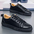 Fashion Men Leather Casual Shoes Street Cool Flat Skate Shoes Young Man Lace-up Sneaker - Sun Studio