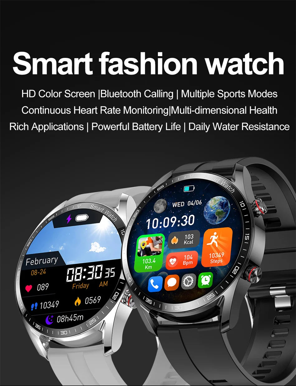 ChiBear New 1.53inch Bluetooth Call Smart Watch Men Multi-Sport Mode Heart Rate Health Monitoring Waterproof Business Smartwatch - Sun Studio