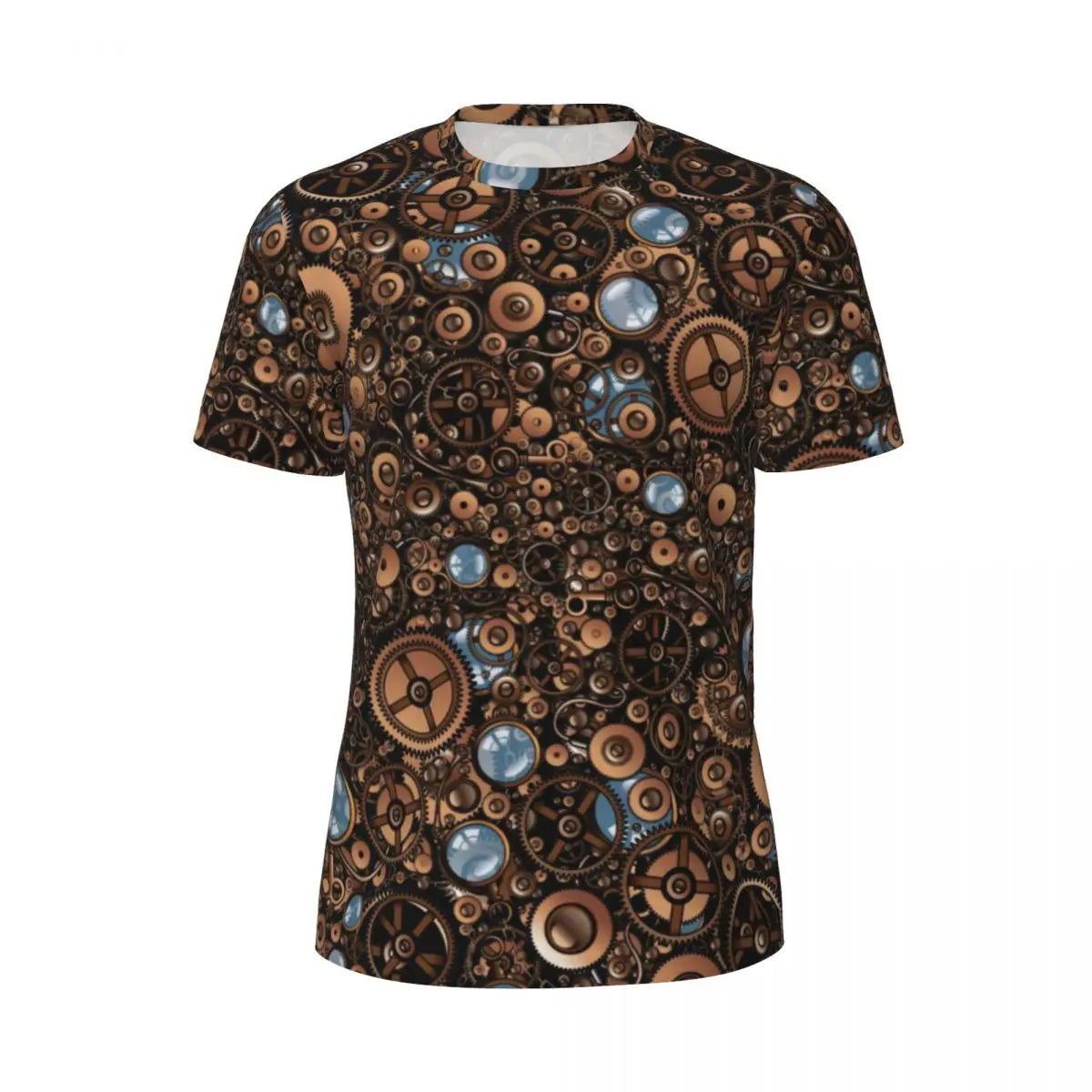Gym T-Shirt für Männer Steampunk Design T-Shirts Mode wunderbare Uhrwerk Vintage Sommer Tees O-Ausschnitt Streetwear Design Tops