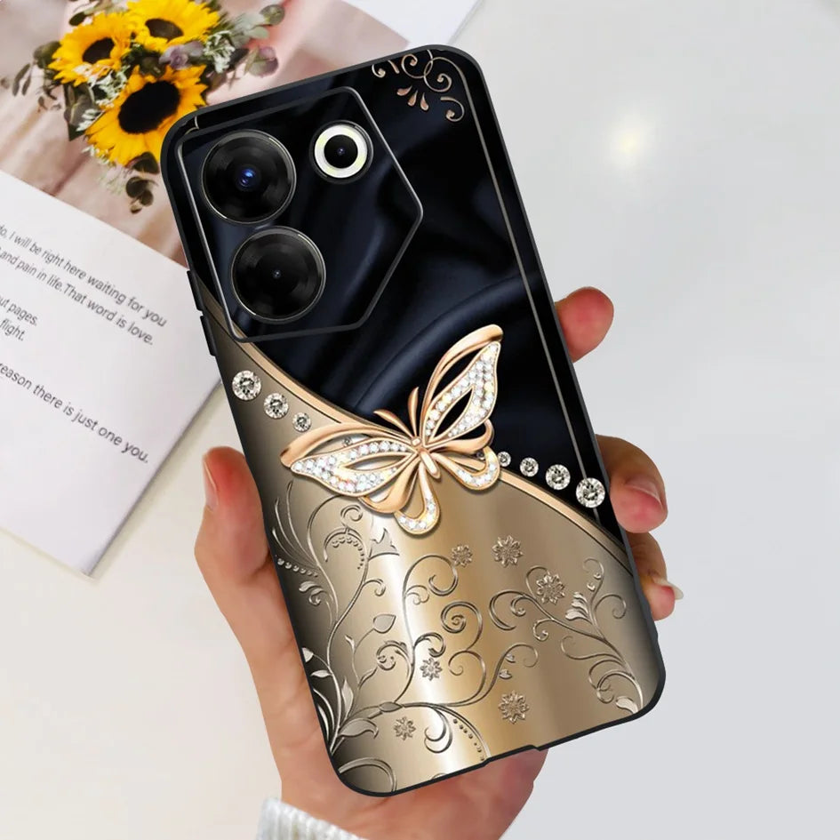 For Tecno Camon 20 Pro 5G Case 2023 Cute Love Heart Football Slim Cover Soft Silicone Funda For Tecno Camon20 Pro 5G CK8n Bumper